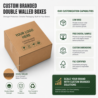 Boîte en carton ondulé à double paroi avec logo personnalisé, boîte d'expédition de qualité supérieure pour la vente au détail, boîte d'expédition robuste en kraft recyclé