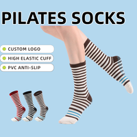 Calcetines de Yoga Antideslizantes para Mujer, Calcetines Deportivos hasta la Pantorrilla para Pilates, Barre, Ejercicio en Casa, Baile, Fitness y Aeróbicos