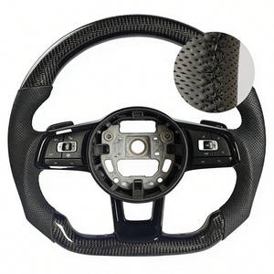 พวงมาลัยคาร์บอนไฟเบอร์ทรงแบนสำหรับรถยนต์ VW B8 B7 B5 B5.5 B6 CC MK7.5 MK4 R Line MK 6 4 5 - Product Image 1
