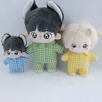Ensemble pyjama chemise à carreaux 10cm 20cm, vêtements en tissu personnalisés avec logo pour poupées de 15cm, série Fantasy pour jouets en peluche