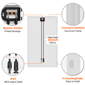 <span class=keywords><strong>Dokio</strong></span> 100w 12V Panneau solaire en verre trempé monocristallin pour la maison Panneau solaire étanche 18V Chine - Product Image 3