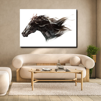 Tableau mural encadré en verre cristal, peintures d'animaux, art mural encadré pour salon, peinture à l'huile abstraite moderne encadrée