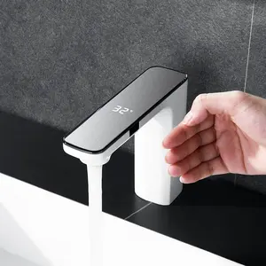 Grifo automático ahorrador de agua grifo con sensor inteligente grifo con pantalla digital LED automático grifo de baño de agua digital