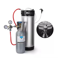 Kit de brassage maison 10L/19L avec fûts à bière à verrouillage rapide, régulateur de CO2 à triple manomètre, ligne de brassage à verrouillage rapide et robinet pour bière et soda
