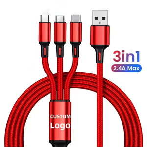<span class=keywords><strong>Cable</strong></span> <span class=keywords><strong>USB</strong></span> 3 en 1 de 1.2M 2A con Trenzado de Nailon, <span class=keywords><strong>Cable</strong></span> de Carga Rápida para Teléfono con Tres Puertos IOS/Tipo-C/<span class=keywords><strong>Micro</strong></span>, <span class=keywords><strong>Cable</strong></span> Cargador Multi 3 en 1 - Product Image 2