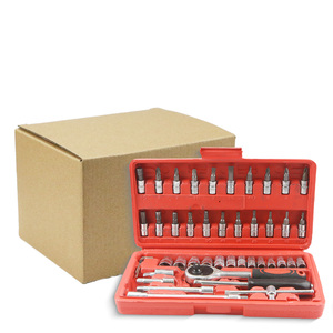 46-Piece 1 1/4 ổ đĩa Ratchet cờ lê thiết lập Metric Phillips Torx bit ổ cắm Kit cho xe hơi tự động sửa chữa hộ gia đình tự làm xe máy - Product Image 1