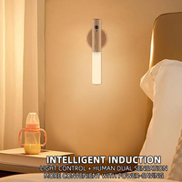 Applique murale LED rechargeable en ABS avec détecteur de mouvement, lumière d'ambiance moderne blanc chaud, contrôle par capteur, mini lampe d'intérieur portable pour chambre à coucher