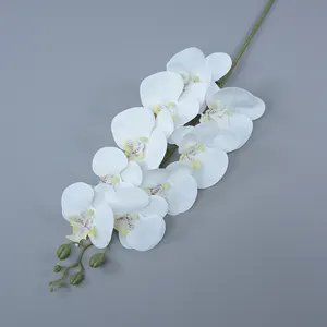 Vente en gros d'orchidées artificielles 9 têtes orchidées papillon au toucher réel orchidées 3D fleur mariage décoration de bureau à domicile