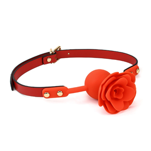 Kırmızı Gül Tasarımlı Silikon Ayarlanabilir Askılı Zarif Rahat Rol Yapma Aksesuarları Ağız Topu <span class=keywords><strong>Gag</strong></span> - Product Image 1