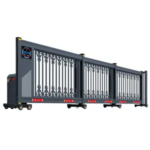 Industrial Driveway Entry Sliding Gates Automatic With Smart Electric Motor Aluminum Alloy Main Gate