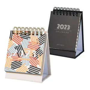 Mini calendário de decoração personalizado, espiral de decoração de mesa de calendário 2023