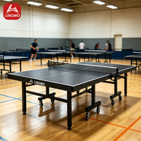 Table de ping-pong d'intérieur pliable bleue de qualité compétition avec roulettes pour l'entraînement et le jeu