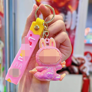 Kawaii cao su 3D thỏ Keychain yoge Cừu mặt dây chuyền phổ biến Búp bê đồ chơi cao su Móc chìa khóa - Product Image 5