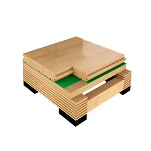 Độ bóng cao sàn gỗ cứng phòng tập thể dục chống trượt thể thao thiết kế gỗ thông tầng