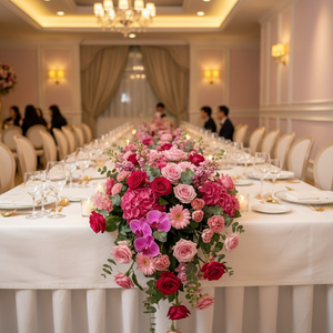 Nouvelle Arrivée - Décoration de Mariage Professionnelle de Luxe en Soie Rouge, Hortensia et Rose Assortis, Amovible, pour Arche en U, Chemin de Table Floral et <span class=keywords><strong>Bouquet</strong></span> - Product Image 3