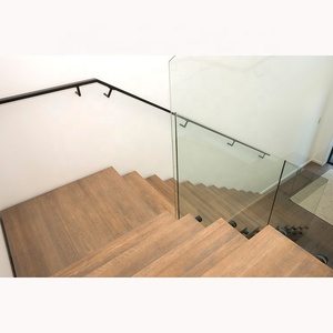 Cầu Thang Nổi Tự Làm Hình Chữ L Cầu Thang Gỗ Sồi Bậc Thang Kính Lan Can Cầu Thang - Product Image 4