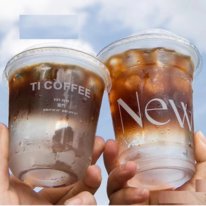 फैक्टरी थोक कीमतों OEM प्लास्टिक कप लोकप्रिय पारदर्शी फ्लैट गुंबद घूंट Lids के साथ 16oz पेय प्लास्टिक कप - Product Image 6