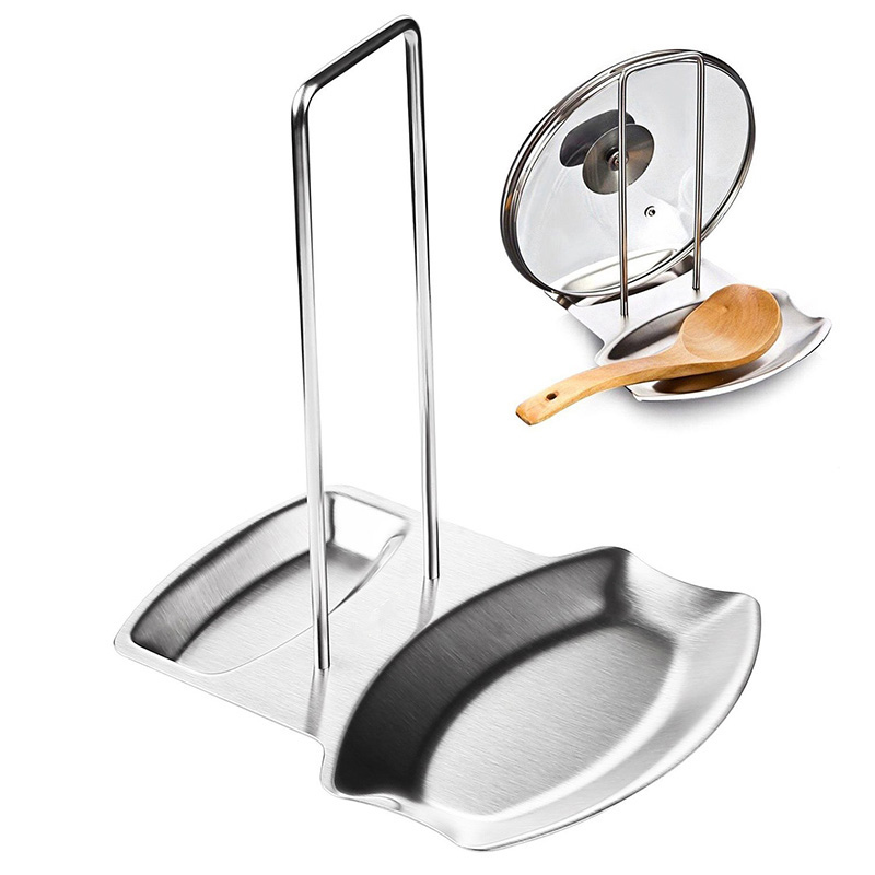 Stainless Steel 304 Kitchen Utensils Spoon Holder RestとPot Lid Holder