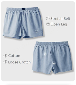 Manufacturer 100%cotton Custom Woven Cotton Solid Color Oversized Mens <b>Pants</b> Men <b>Boxer</b> Shorts With logo - Product Image 5