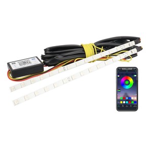 GPRGIT DRL129 23cm RGB LED RGB à commande par application, cercle <span class=keywords><strong>Angel</strong></span> Eye, phare de voiture super lumineux, feux de jour, lampe étanche - Product Image 2