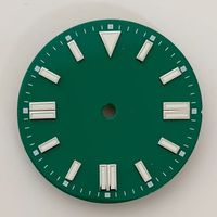 Cadrans de montre lumineux verts de 28,5 mm, surface à disque simple ou double, adaptés aux mouvements de montre NH35/36/ETA2836/8215, pièces de cadran