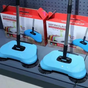 Juego de escoba y recogedor de plástico multifuncional con mango largo para limpieza de suelos y alfombras, ideal para la eliminación de polvo y basura en el hogar. - Product Image 1