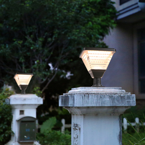 Lampe de jardin à bras barrière HOTOOK, lampe étanche à <span class=keywords><strong>colonne</strong></span> à bulles, lampe solaire extérieure en brique romaine, poteau de mur extérieur, lumière de portail - Product Image 3