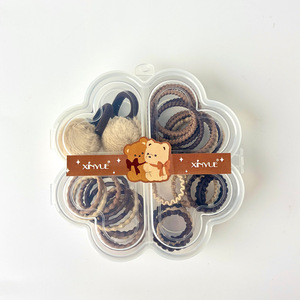 Xin Yue Hair <b>Ties</b> <b>Brown</b> Elastic Hair Bands For Kids Daily Use With Pom Pom Design - Product Image 4