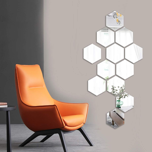 12 Pcs Stiker Cermin Akrilik Modern Bentuk Heksagon Perekat Sendiri Tahan Lama Ramah Lingkungan Dekorasi Rumah Pernikahan Paskah Ruang Tamu - Product Image 4