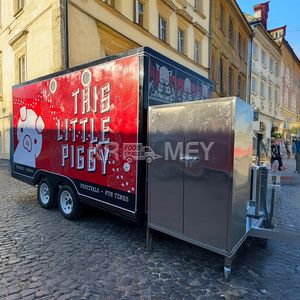 2025 Cuisine Restaurant Café Van En Acier Inoxydable Camion Mobile Bar Chariot Alimentaire Remorque à Vendre - Product Image 2