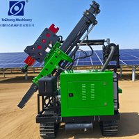 Système hydraulique à moteur diesel pour ponceuse de pieux solaires de type chenillé, fabriqué par TeZhong, haute efficacité pour le forage de pieux.