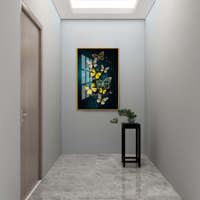 Vente flash - Décoration murale moderne abstraite en porcelaine et cristal de style Art déco, motif papillon, pour la maison