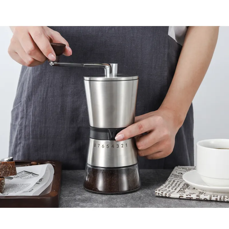 Coffee Bean Tools Accessories Portable Manual Coffee Grinder with Ceramic Burr Stainless Steel Coffee Mill Grinder