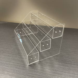<span class=keywords><strong>3</strong></span> Tier rõ ràng Acrylic hiển thị Kệ Acrylic Riser hiển thị đứng cho mỹ phẩm sơn móng tay - Product Image 1