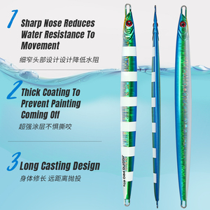 Señuelo de pesca de hoja larga Plantilla de metal 60g 80g pez de plomo pintura brillante señuelo de metal Plantilla de fundición larga señuelos <span class=keywords><strong>mar</strong></span> de agua salada para pargos - Product Image 2
