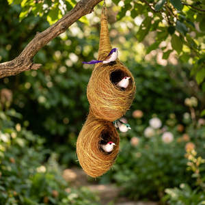 Nido de Pájaro de Fibra de Coco de Múltiples Niveles Hecho a Mano, Adorno Colgante Ecológico de Fibra Natural, Diseño Art Deco, Origen Orissa, Decoración para el Hogar - Product Image 3