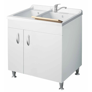Fregadero de Cocina con Mueble Lacado de 75 cm x 60 cm, Doble Lavabo para Uso en Cocina - Product Image 1