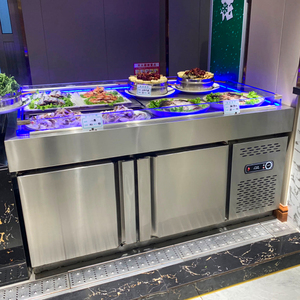 Thương mại công suất lớn mở tự phục vụ nhiệt độ gấp đôi món tráng miệng salad trái cây tủ trưng bày quạt giữ tươi - Product Image 5