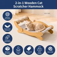 Hamac pour chat en tissu durable et détachable avec griffoir en bois – Vente en gros
