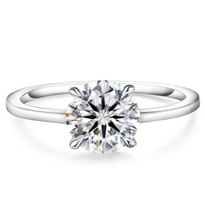 Anillo de Diamante Cultivado en Laboratorio Huazhong Gem, Corte Brillante Redondo, 1ct 2ct, Anillo de Compromiso de Oro de 18K para Mujer, Certificado IGI - Product Image 2