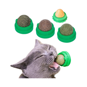 Hovicaed – Lot de 4 jouets à mâcher verts et sains pour chats, boules d'énergie supplémentaires, friandises comestibles à la vigne argentée pour chatons, soins dentaires, herbe à chat - Product Image 1