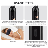 Patch oculaire chauffant électrique USB, vibration chauffante, masque oculaire de sommeil à vapeur, masseur, polyester et nylon, unisexe