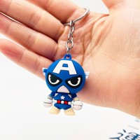 Porte-clés de dessin animé, porte-clés d'anime Avengers, figurine en silicone, porte-clés de voiture, bijoux, jouets, cadeau