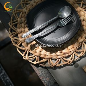 Hoa boho nơi Thảm Vòng placemats cho bàn ăn-Water Hyacinth liễu placemats-Rơm placemats - Product Image 3