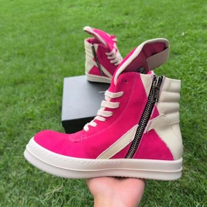 Baskets montantes de créateur pour femmes, à lacets, en cuir rose, à semelle épaisse, modè<span class=keywords><strong>le</strong></span> Geobasket pour hommes - Product Image 4