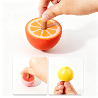 Houten Draaitops Set 6 Stuks Fruit Dieren Handgespannen Speelgoed Kinderen Balans Educatief Spel OEM