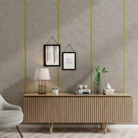 Papier peint 3D rétro autocollant, effet lin texturé, panneau mural en tissu épais et durable pour la décoration intérieure