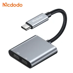 Mcdodo USB C Adapte PD 60W تهمة والصوت مزامنة مع Mic C نوع إلى DC3.5mm جاك سماعة DAC 2 في 1 USB-C كابل محول
