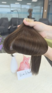 Extensions de <span class=keywords><strong>cheveux</strong></span> indiens Remy à bandes adhésives 100% naturels, double trame machine, vierges, emballage en vrac, couleur claire, vente en gros pour femmes - Product Image 6