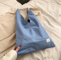 Bolso de hombro portátil de lona de puntada de gran capacidad para estudiantes personalizado chaleco reutilizable informal perezoso compras comestibles B